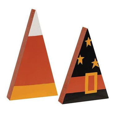 2 Set Witch Hat & Candy Corn Chunky Sitters - The Fox Decor
